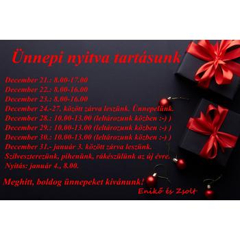 Ünnepi nyitva tartásunk