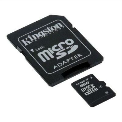 MicroSDHC Kingston 8GB  Class 4 + adapterrel 